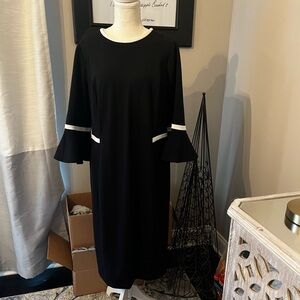 Calvin Klein Black Dress with White Trim
